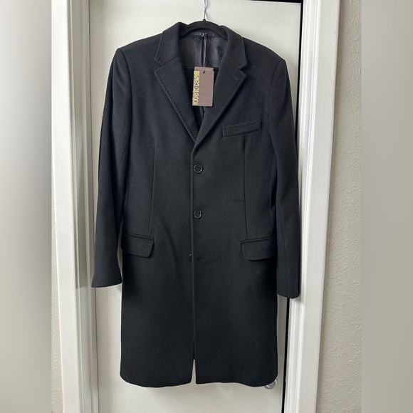 Roberto Cavalli Other - NWT $1430 Roberto Cavalli Elegant Black Coat Wool & Cashmere 48 38 Medium Italy
